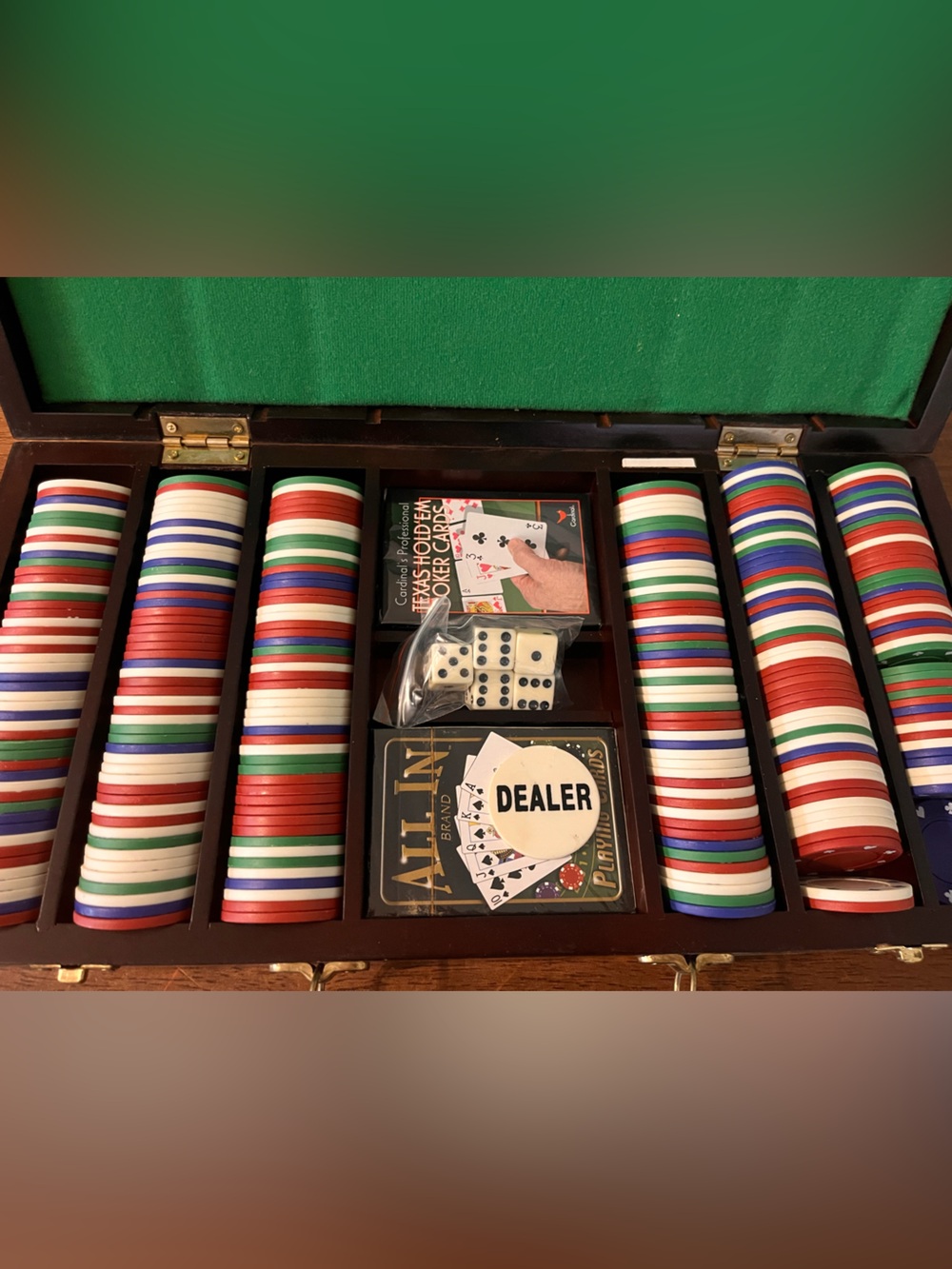 All In Poker Set with Green Felt -